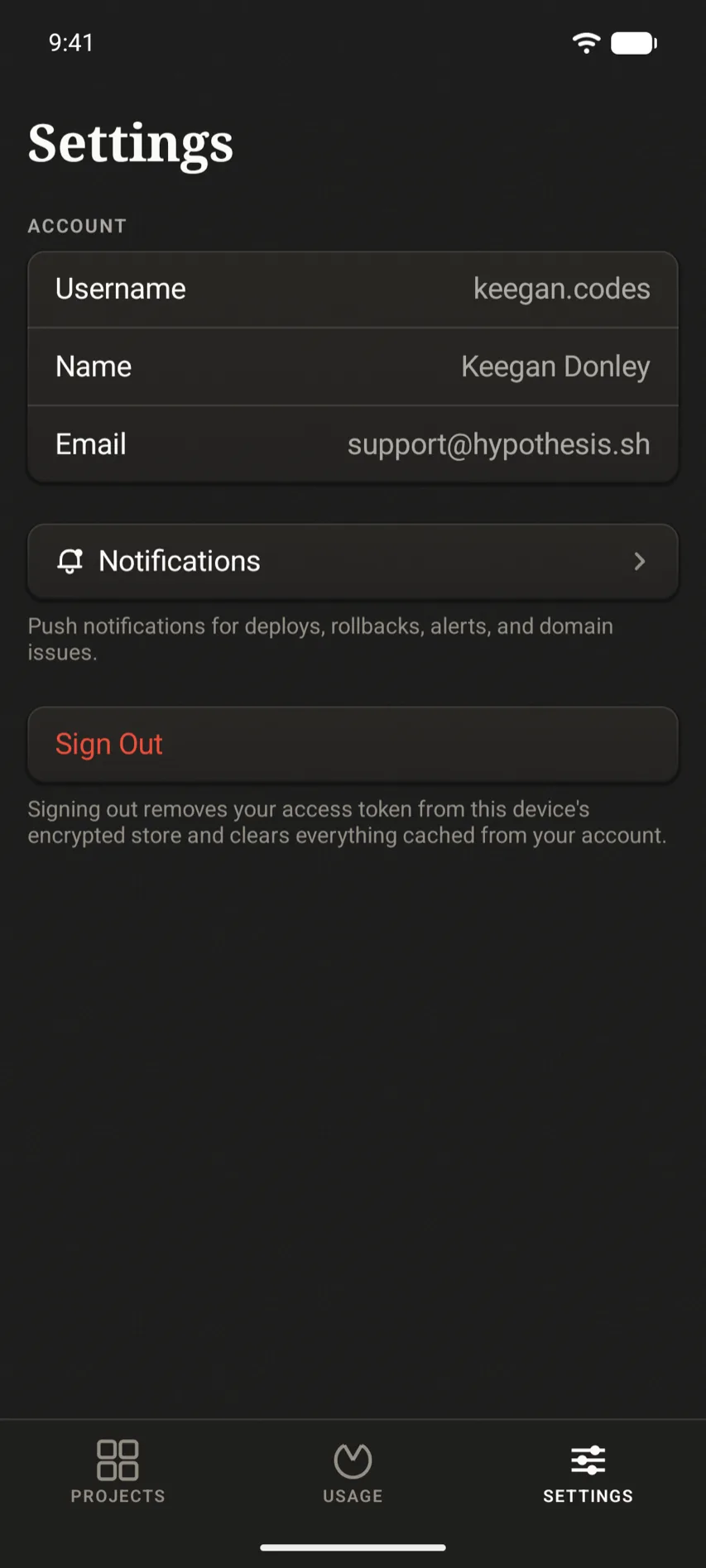 Account and team settings